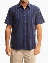 Jeep Mens Yarndye Check Shirt In Navy Multi