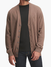 Polo Mens Plain Cardigan In Chocolate