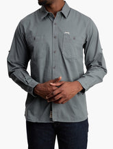 Jeep Mens Long Sleeve Work Shirt In Grey