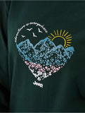 Jeep Ladies Crewneck Fleece Sweatshirt In Green