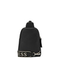 Guess Womens Farah Mini Double Zip Sling Bag In Black