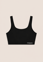 Freddy Ladies Knitted Seamless Sports Top In Black