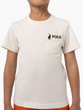 Polo Boys Luke Patched Pocket T-Shirt In Sand