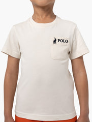 Polo Boys Luke Patched Pocket T-Shirt In Sand