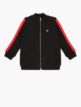 Guess kids Long Sleeve Side Stripe Zip Through Top Black