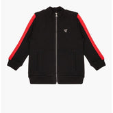 Guess kids Long Sleeve Side Stripe Zip Through Top Black
