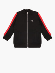 Guess kids Long Sleeve Side Stripe Zip Through Top Black