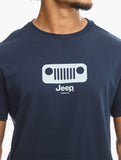 Jeep Mens Core Logo Grill Crew Neck T-Shirt In Navy