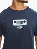 Jeep Mens Core Logo Grill Crew Neck T-Shirt In Navy