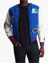 Starter Mens College Jacket In Royal & White