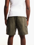 Jeep Mens Hurricane Elasticated Cargo Shorts In Olive