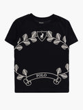 Polo Boys William Printed Wreath T-Shirt In Black