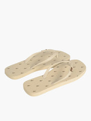 Polo Ladies Squoval Monogram Off White Flip Flops