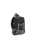 Guess Womens Farah Mini Double Zip Sling Bag In Black