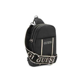Guess Womens Farah Mini Double Zip Sling Bag In Black