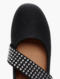 Hush Puppies Ladies Soft Dominga Slid On Flat Shoes In Black