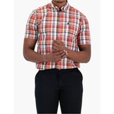 Polo Mens Multi Check Shirt In Orange