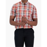 Polo Mens Multi Check Shirt In Orange