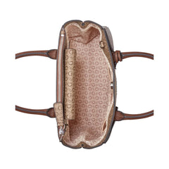 Guess Reena Satchel Bag In Walnut
