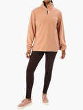 Jeep Ladies Polar Fleece 1/4 Zip Sweater In Orange