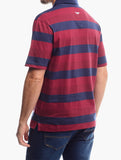 Jeep Yarndye Stripe Polo Golfer In Red Multi
