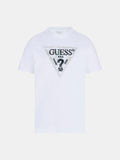 Guess Mens Triangle Logo T-Shirt In White