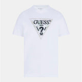 Guess Mens Triangle Logo T-Shirt In White