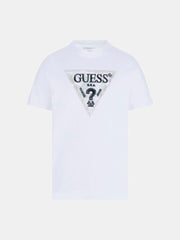 Guess Mens Triangle Logo T-Shirt In White
