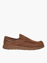 Hush Puppies Mens Sanu Brown Washed Material Shoe