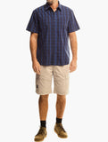 Jeep Mens Yarndye Check Shirt In Navy Multi