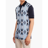 Polo Mens Dm Argyle Print Golfer In Blue
