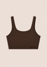 Freddy Womens Knitted Seamless Sports Top In Brown