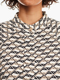 Polo Womens Grace Long Sleeve Printed Blouse In Black & White