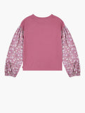 Levis Girls Puff Sleeve Woven Top In Rose Wine