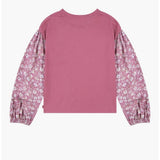 Levis Girls Puff Sleeve Woven Top In Rose Wine