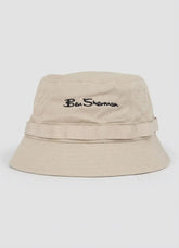 Ben Sherman Mens Bear Embossed Bucket Hat In Cornstalk