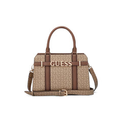 Guess Womens Lisbeth Satchel Handbag In Walnut