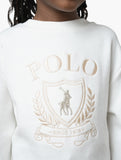 Polo Girls Daniella Crested Sweatshirt In Off White