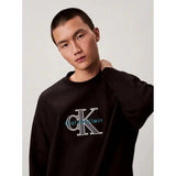Calvin Klein Mens Premium T-Color Monologo Sweatshirt In Black