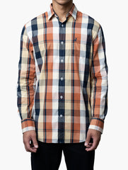 Polo Mens Easy Care Bold Orange Check Ls Shirt