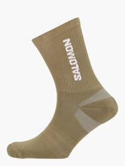 Salomon Unisex Everyday Crew Socks In Khaki