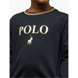 Polo Girls Emily Long Sleeve Printed Dress In Black