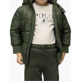 Polo Boys Jayden Hooded Puffer Jacket In Olive