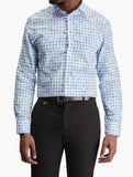 Polo Mens Check Dobby Long Sleeve Shirt In Blue