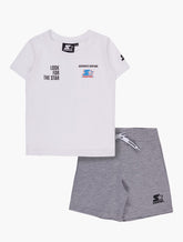Starter Boys Look For the Star 2 Piece Set In White & Grey