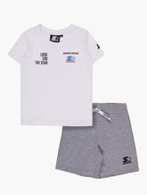 Starter Boys Look For the Star 2 Piece Set In White & Grey