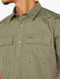 Jeep Short Sleeve Safari Shirt With Back Vent In Olive
