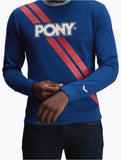Pony Mens 80's Style Crew Neck Sweatshirt In Blue