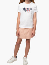Polo Girls Anele Short Sleeve Printed T-shirt In White