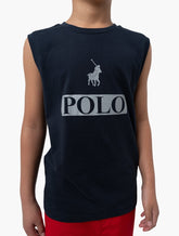 Polo Boys Connor Printed Vest In Navy